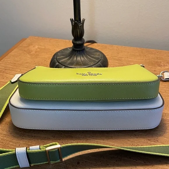 NWOT Kate Spade Duet Lime Green and White Crossbody Bag - Picture 5 of 7